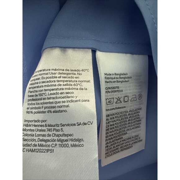 💙 H&M Blue Long Sleeve Button Down Blouse – Size Small - Career - Picture 5 of 5